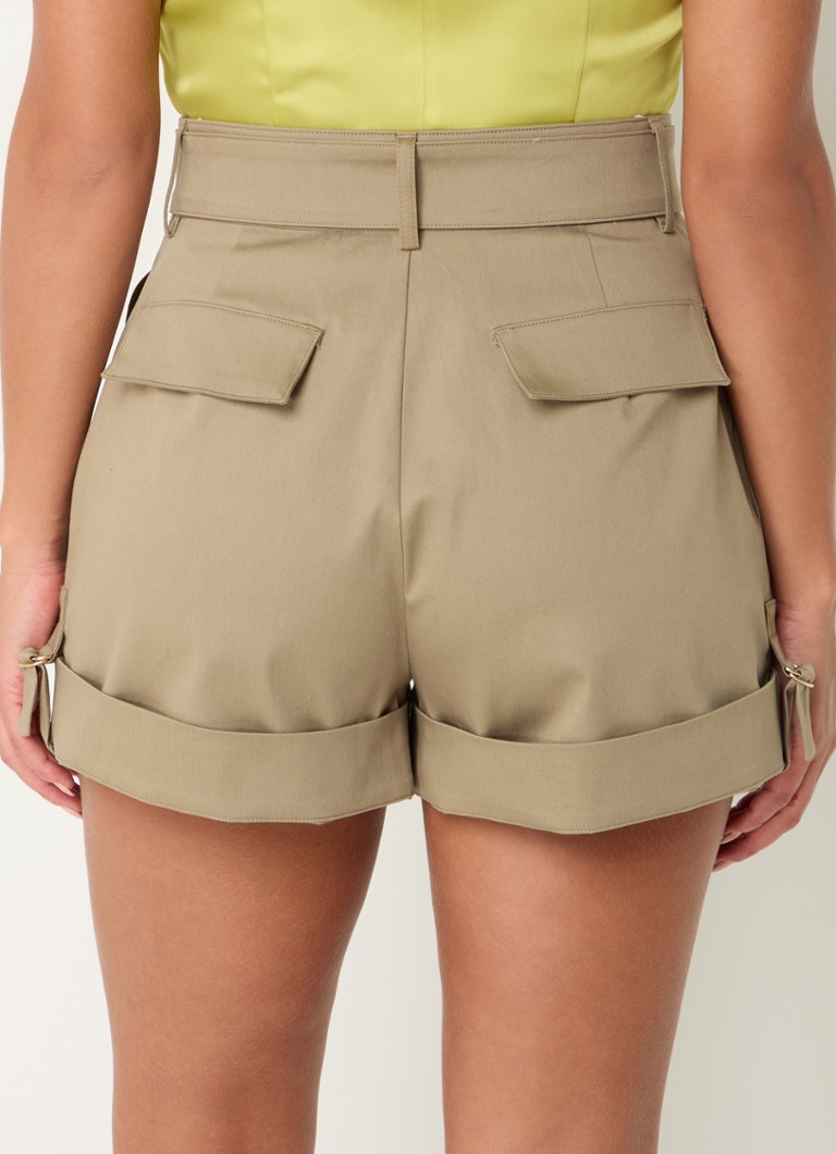 Vanilia shorts med høy midje og vid passform, lommer med klaff