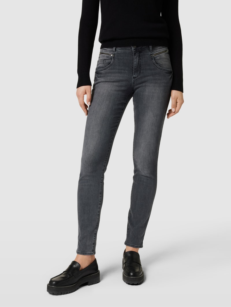 Jeans mit 5-Pocket-Design Modell 'SHAKIRA' in dunkelgrau