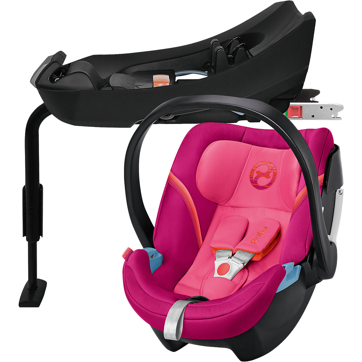 Babyschale Aton 5 inkl. Base 2-fix, Gold-Line, Passion Pink-Purple