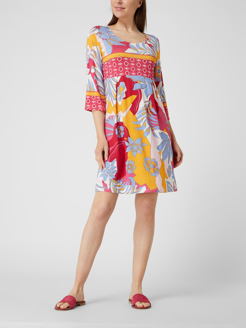 Kleid mit floralem Muster Modell 'Abito' in weiß