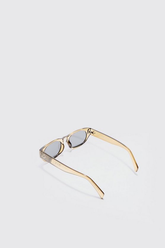 Klobige runde Sonnenbrille in Khaki