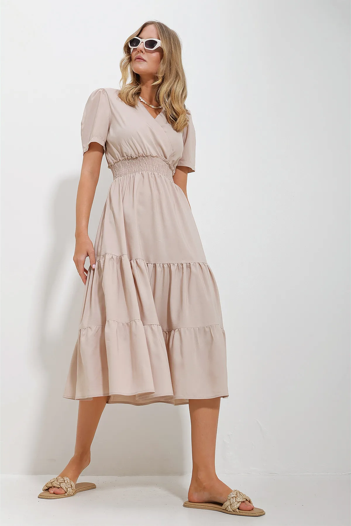 Trend Alaçatı Stili  Kleid - Beige - A-Linie