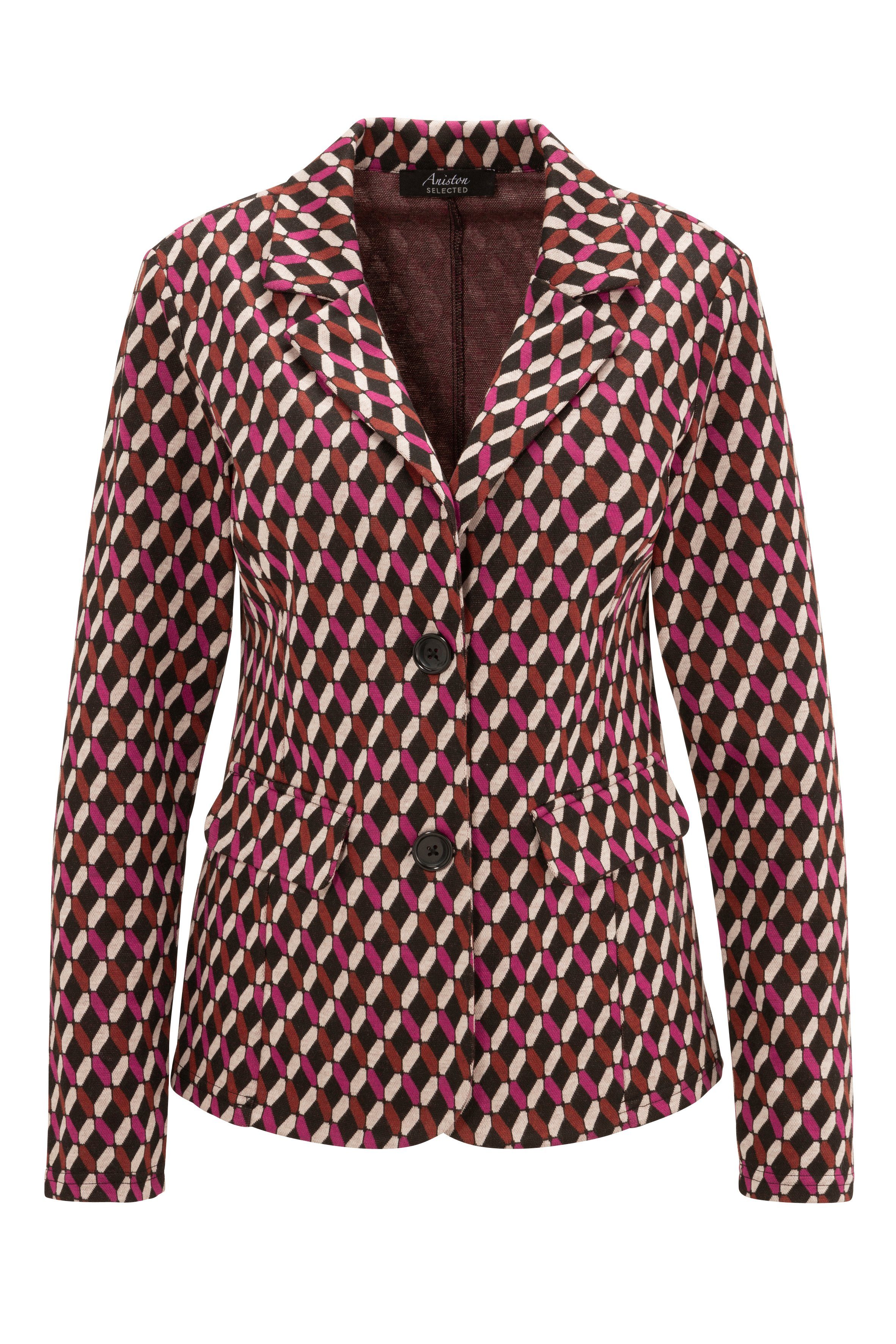 Aniston SELECTED Kurzblazer mit geometrischem Allover-Muster