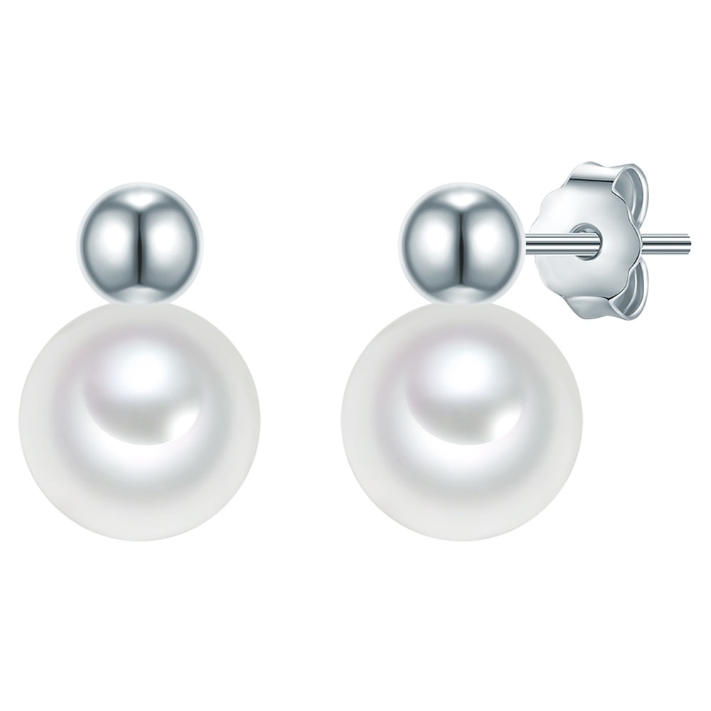 Valero Pearls Boucles doreilles Argent sterling Perle de culture d'eau douce en Argent Boucles d'oreilles