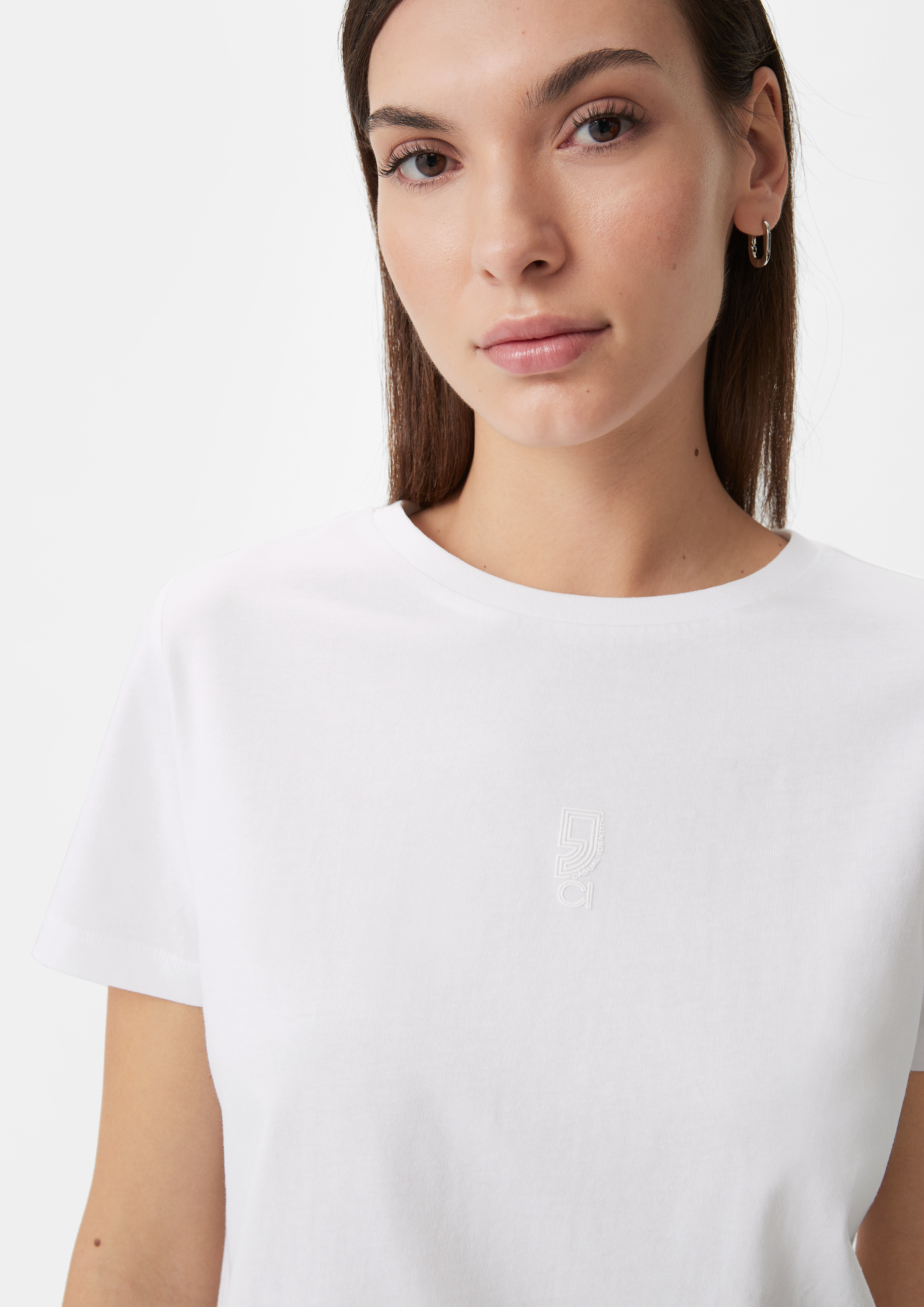 T-Shirt mit Frontprint - weiß