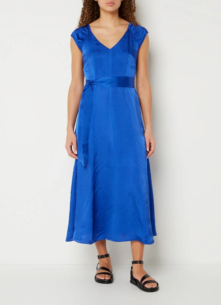 Rochie midi din satin Whistles Arie cu curea legată