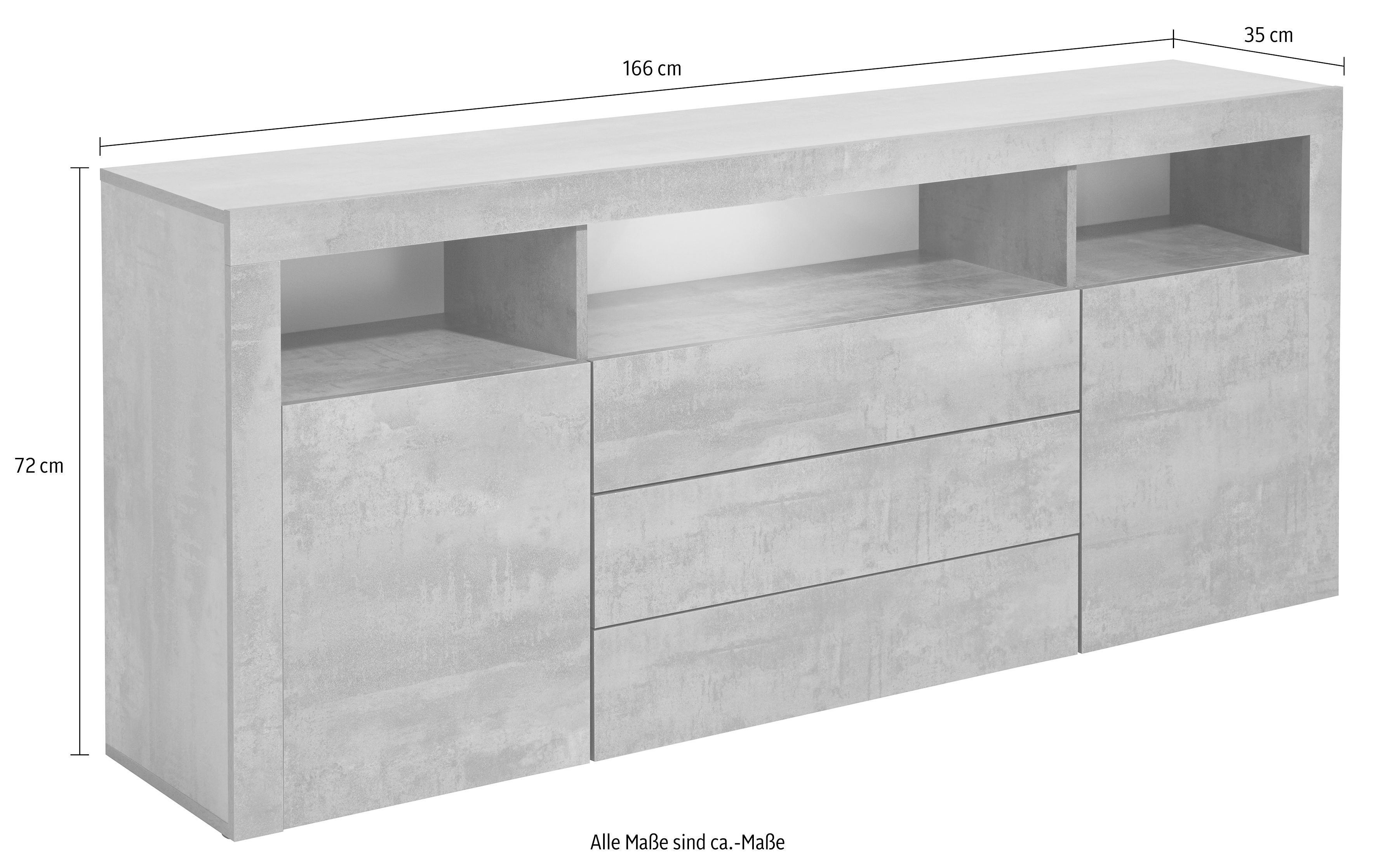borchardt Möbel Sideboard Santa Fe, Breite 166 cm