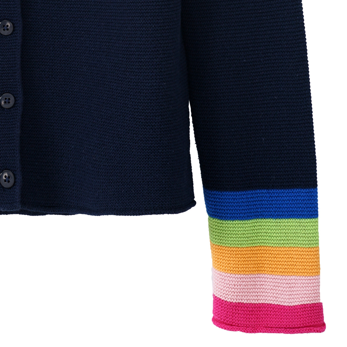 Mädchen Strickjacke mit bunten Ärmelbündchen