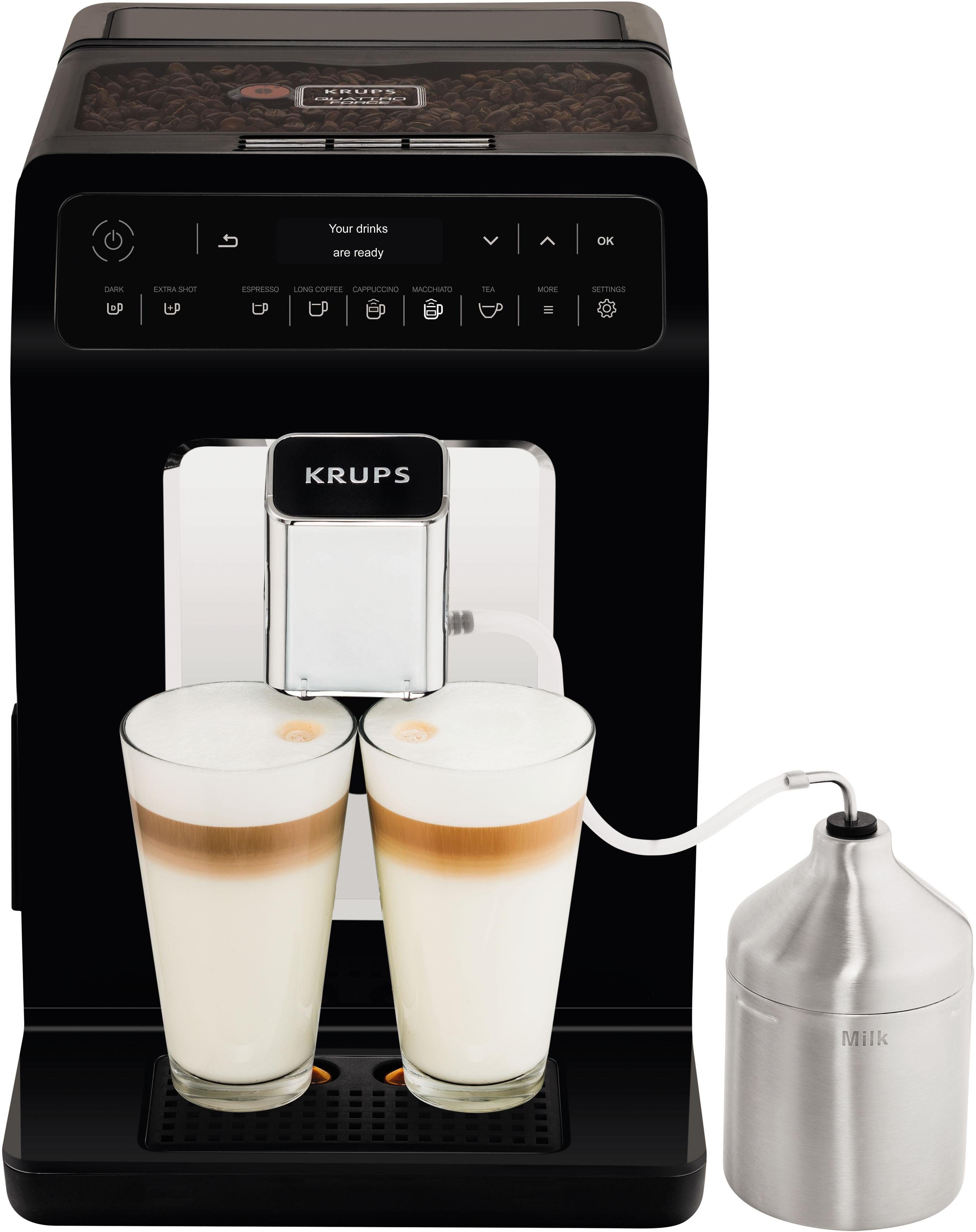 Krups Kaffeevollautomat EA8918 Evidence, OLED-Display, 12 Kaffee- und3 Tee-Variationen, 2-Tassen Funktion