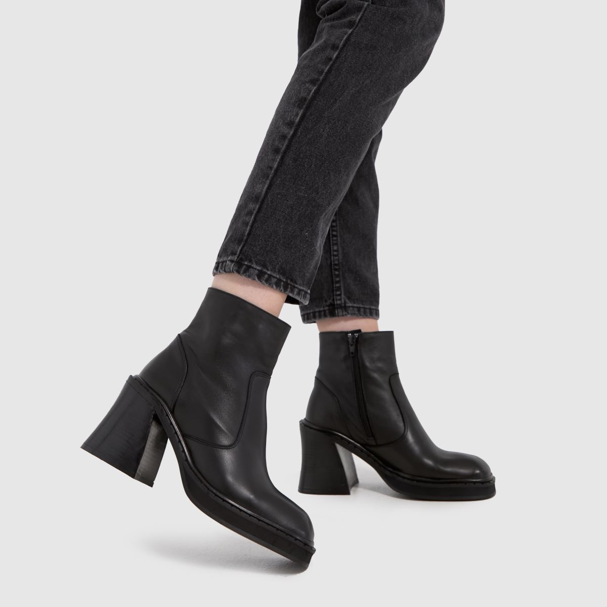 Schuh The Edit Porter – Svarta läderstövlar