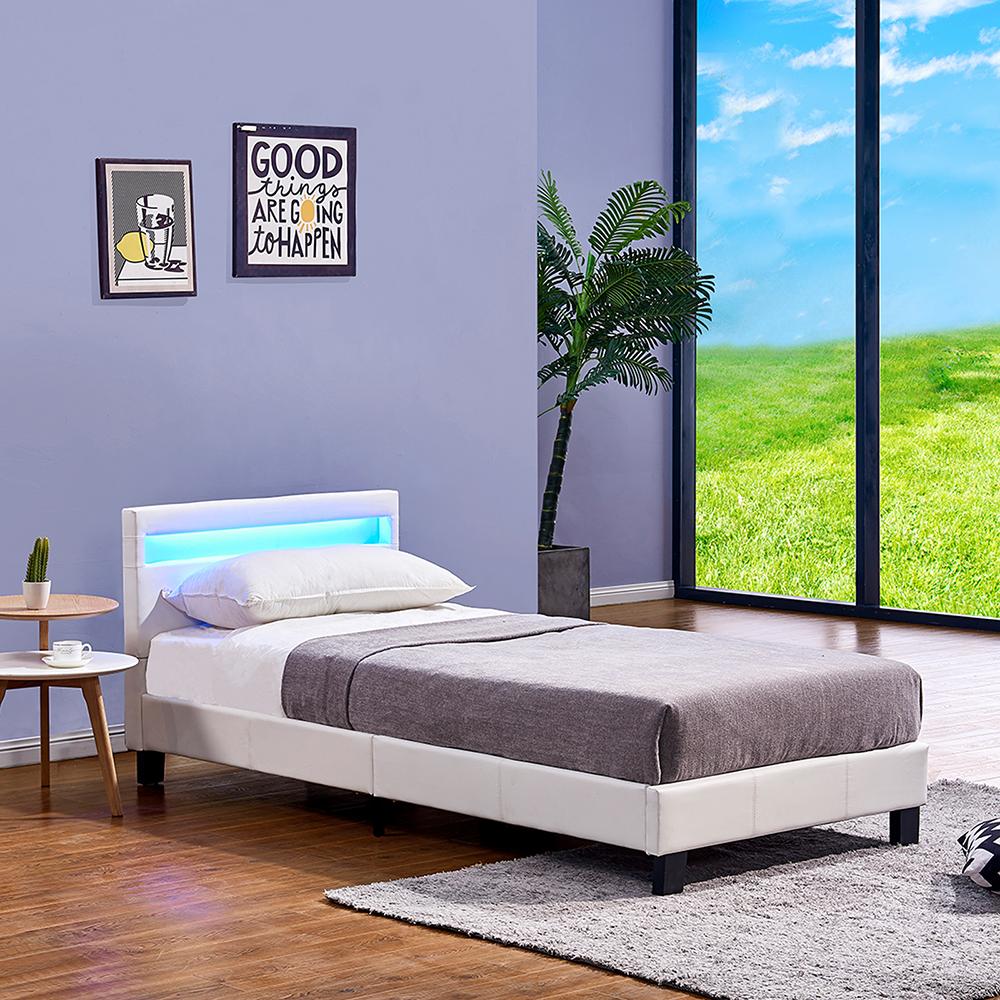 Home Deluxe LED Bett ASTRO 90 x 200 Weiß