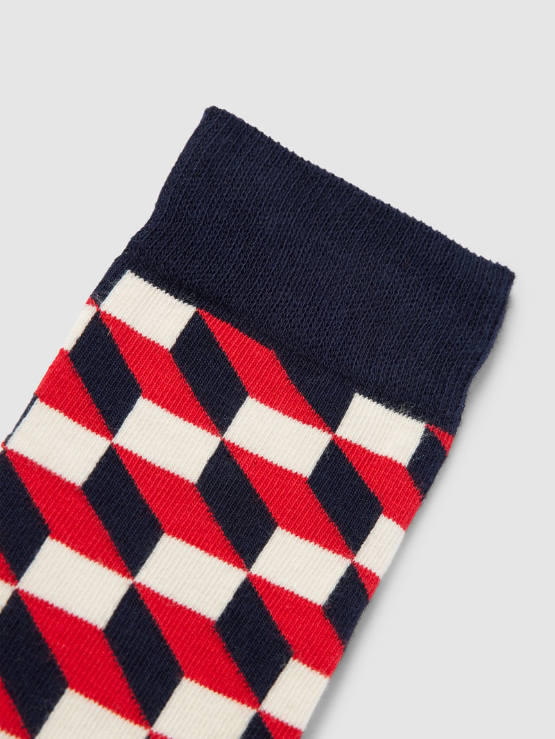Socken mit grafischem Muster Modell 'FILLED OPTIC' in blau meliert