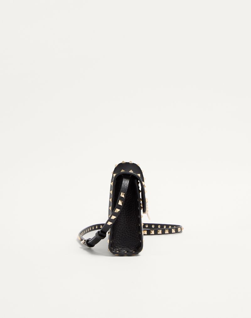 Rockstud lille skuldertaske i kornet kalveskind