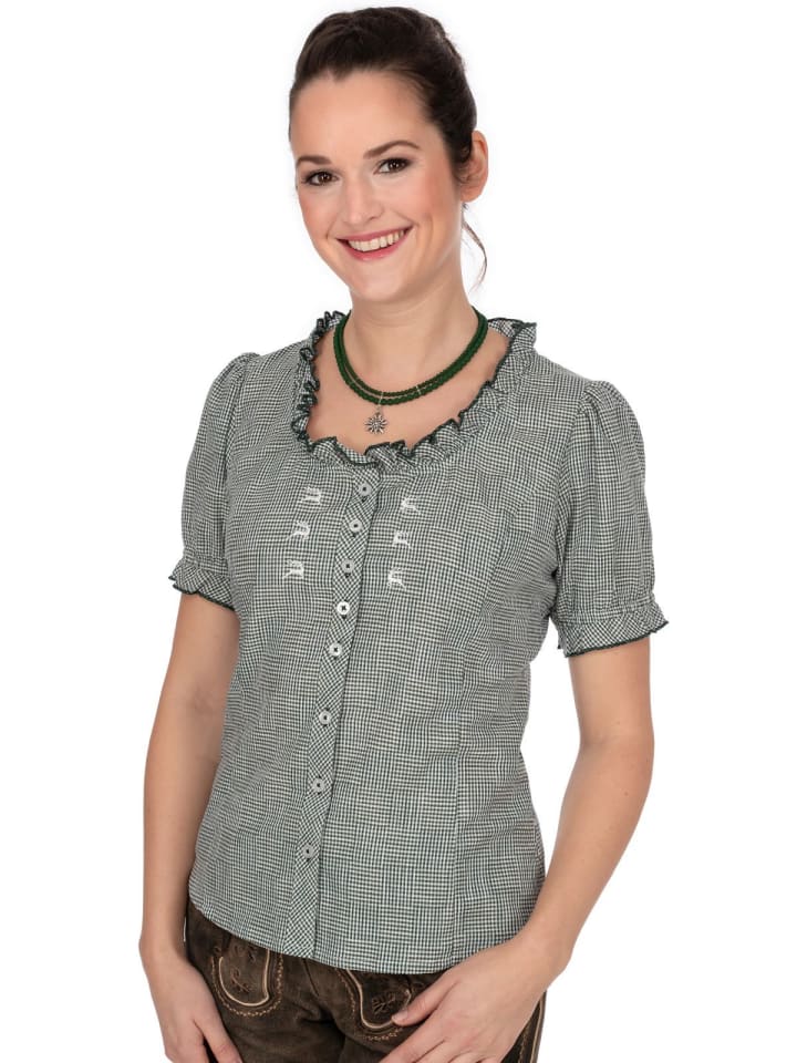 OS-Trachten Bluse 451000-3515 in trachtengrün günstig kaufen
