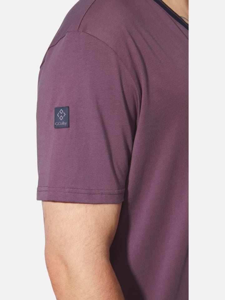 Charles Colby Doppelpack T-Shirt EARL EDELEY in lila dunkelblau günstig kaufen