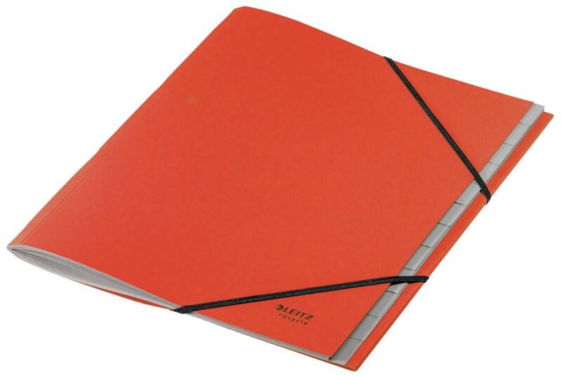 Leitz Recycle Fächermappe 3915 DIN A4 Klimaneutral Rot 12 Tabs 100% Recycelter Karton