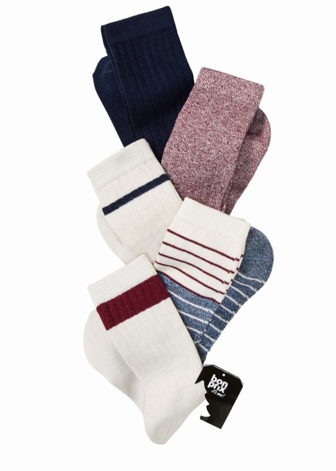 Weiche Rippsocken (5er Pack) mit Satinschleife
