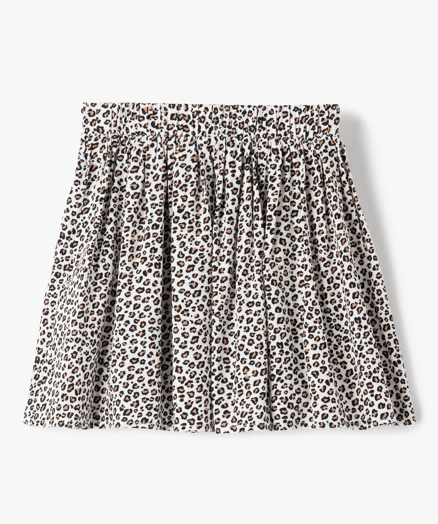 Jupe fille à motifs tachetés avec taille élastique ecru | GEMO
