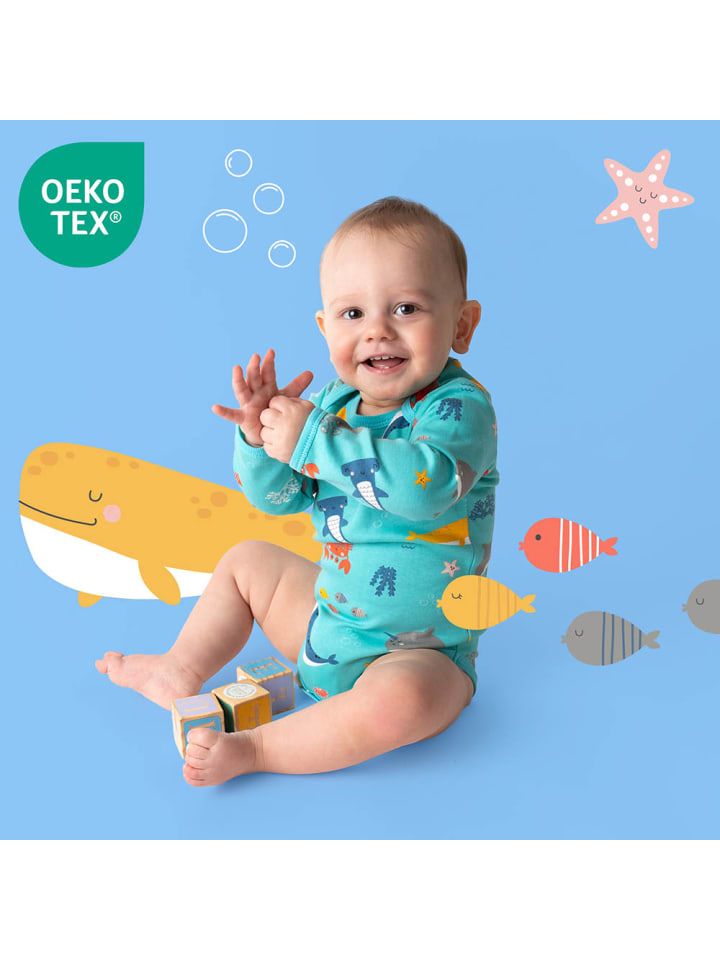 Schlummersack Bio Baby-Bodys langarm 3er-Pack in Hellblau günstig kaufen