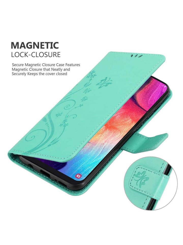 cadorabo Hülle für Samsung Galaxy A50 4G/A50s/ A30s Blumen in FLORAL TÜRKIS günstig kaufen onesize