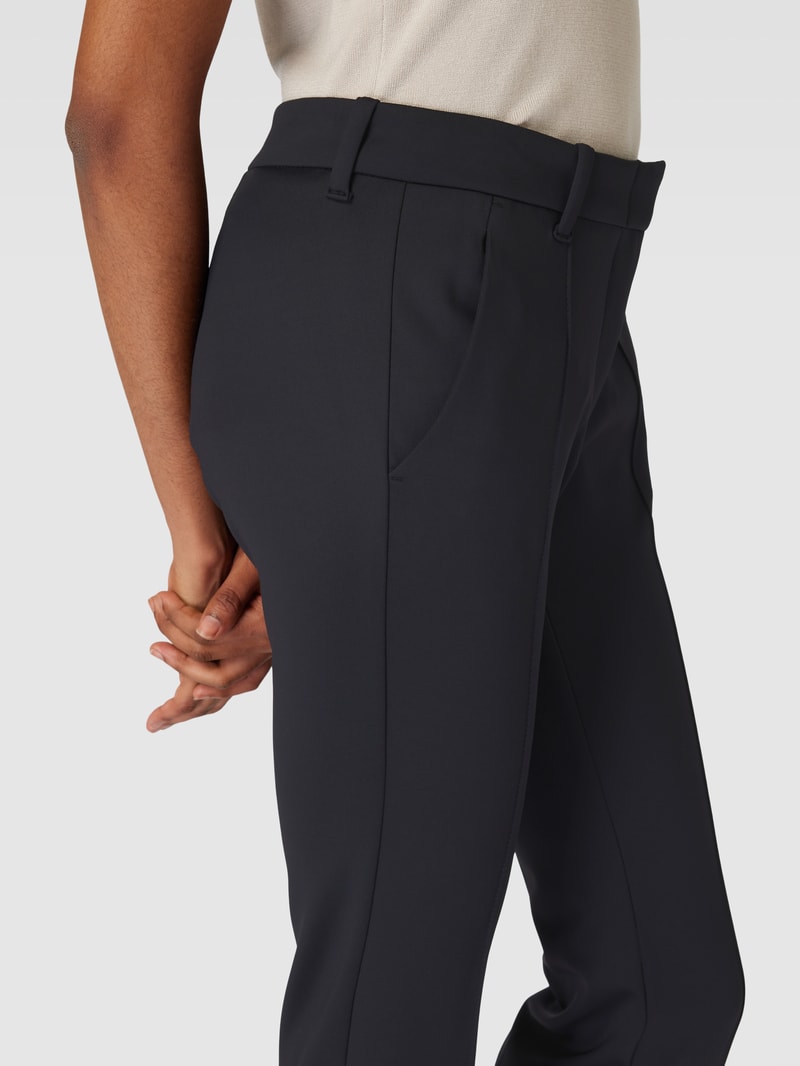 Stoffhose mit Ziernähten Modell 'TWIGGY' in schwarz