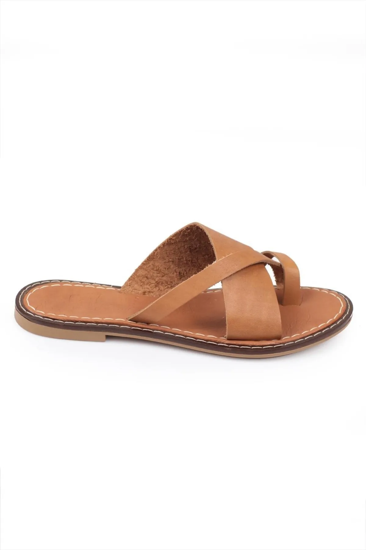 Capone Outfitters  Capone 888 Damen-Hausschuhe aus echtem Leder, Bodrum Tan