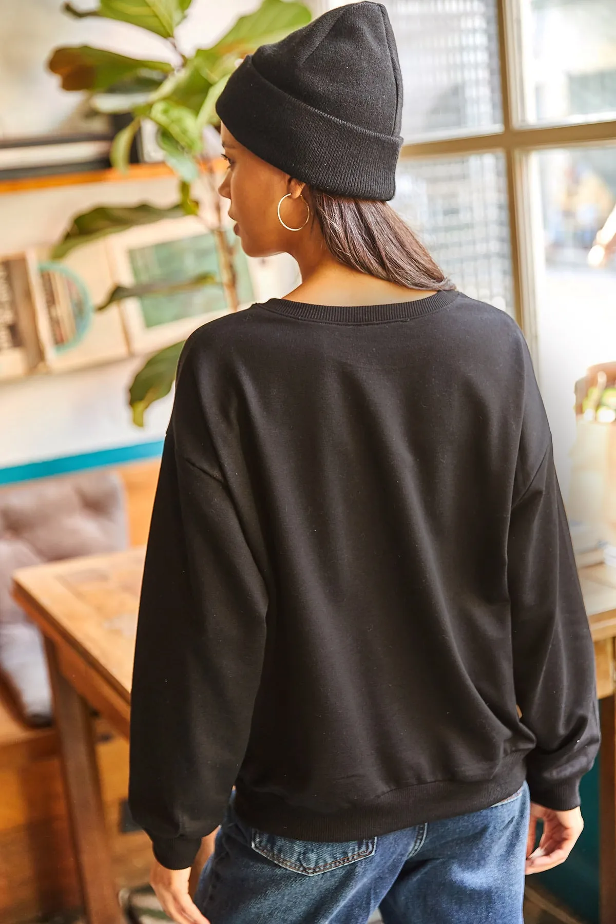 Olalook  Sweatshirt - Schwarz - Oversized
