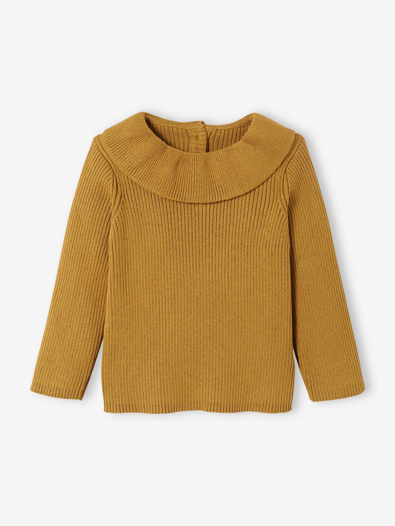 Pull à collerette bébé écru
