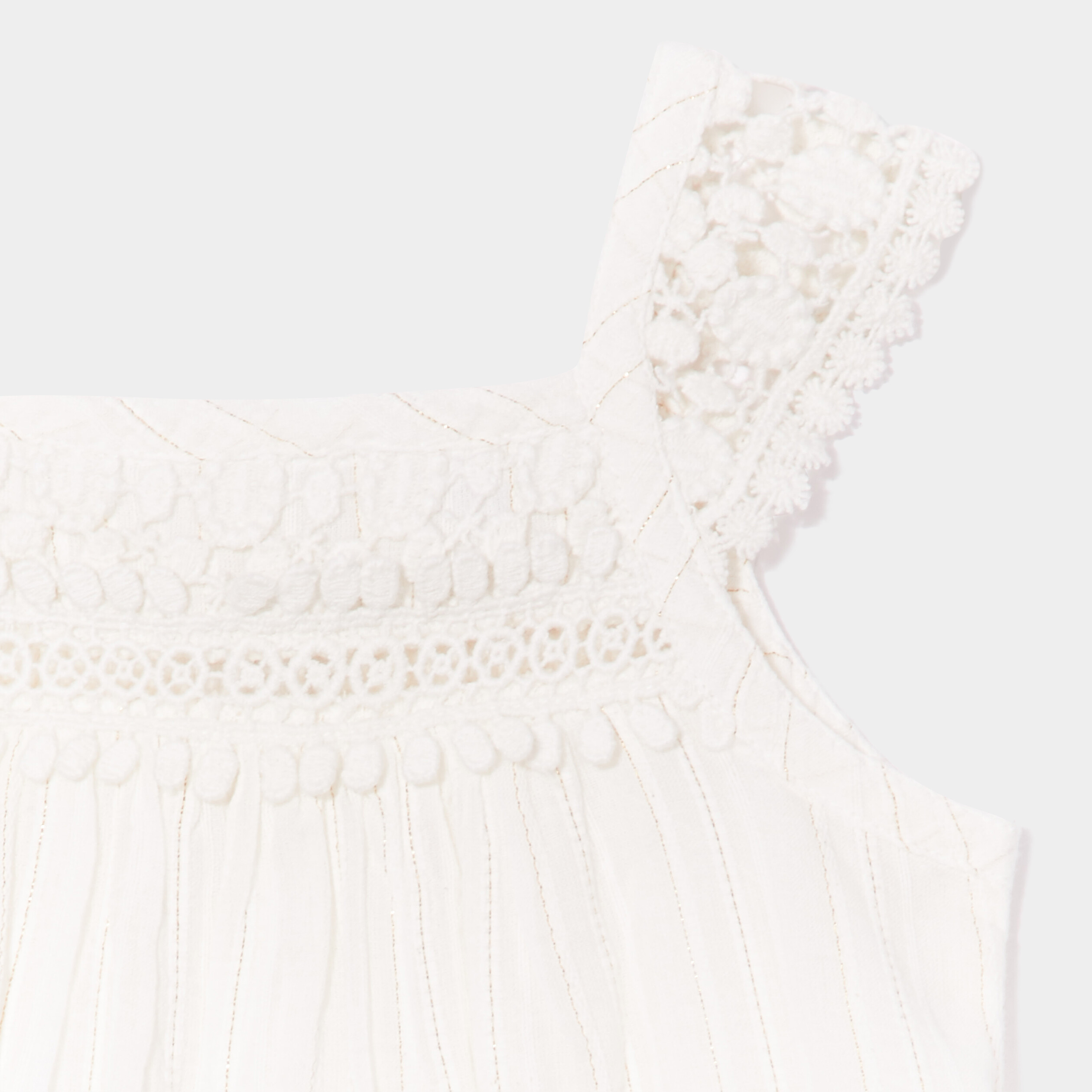 Ensemble robe évasée bandeau et culotte ecru bébé fille | La Halle