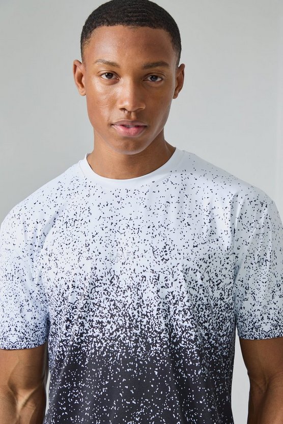 Man Active Gym schwarzes T-Shirt mit Farbverlauf