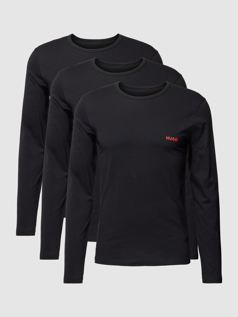 Longsleeve mit Label-Detail in schwarz