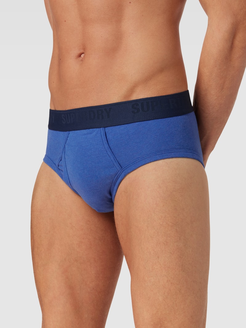 Slip mit Logo-Bund im 3er-Pack Modell 'BRIEF MULTI TRIPLE PACK' in blau