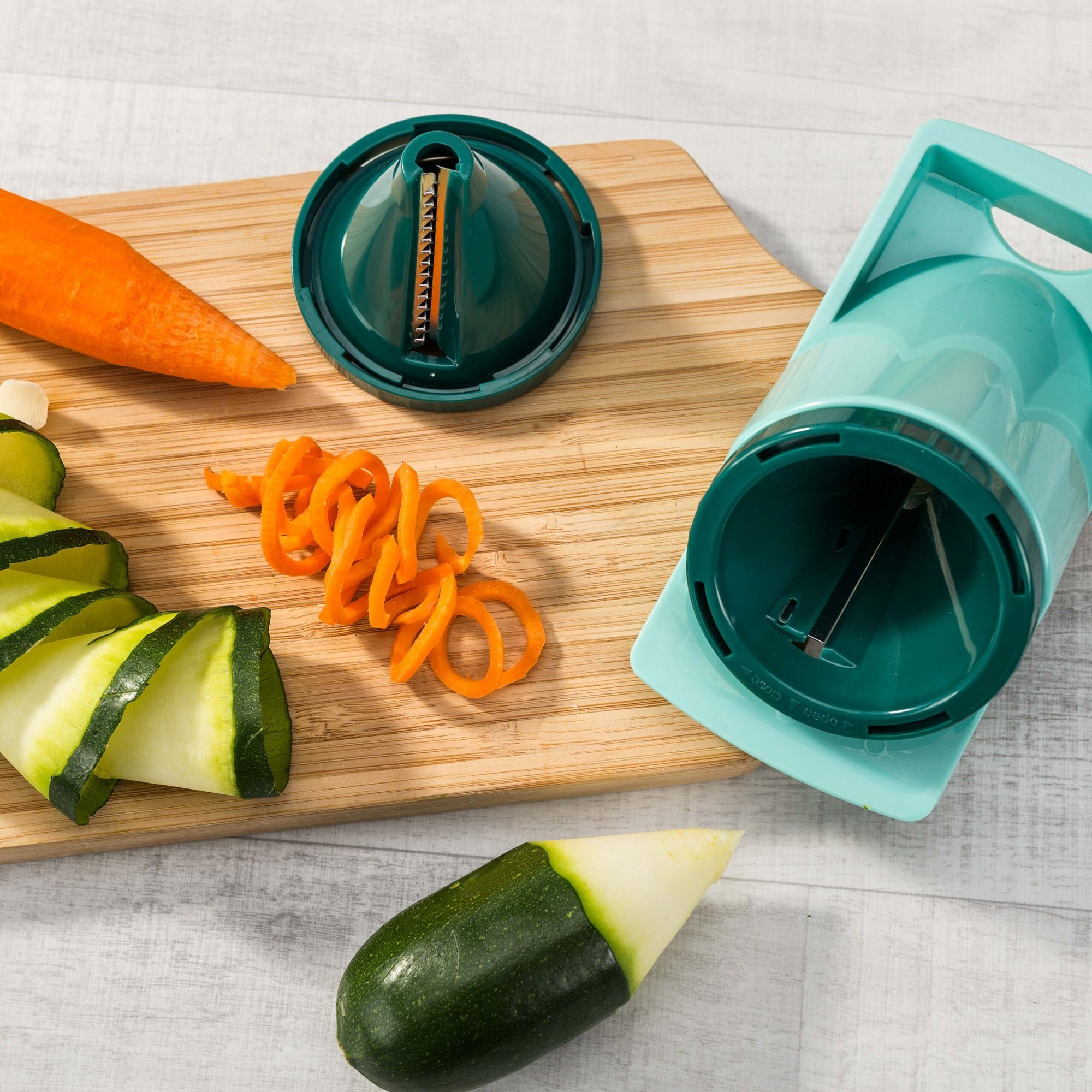 Genius Gemüseschneider Nicer Dicer Fusion smart, Set 34-tlg., mintgrün, präzisionsgeschliffene Klingen aus Edelstahl in GNOX-Qualität