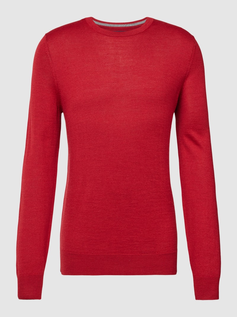 Longsleeve aus Woll-Mix in rot meliert