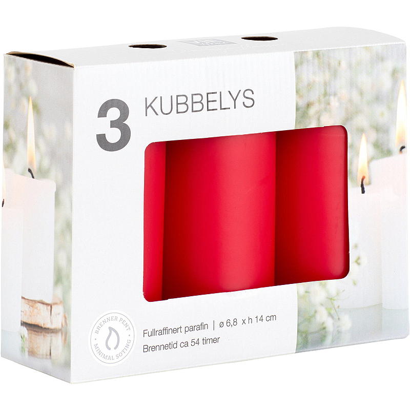 Vie Home Kubbelys 3-pk ø 6,8x14 cm