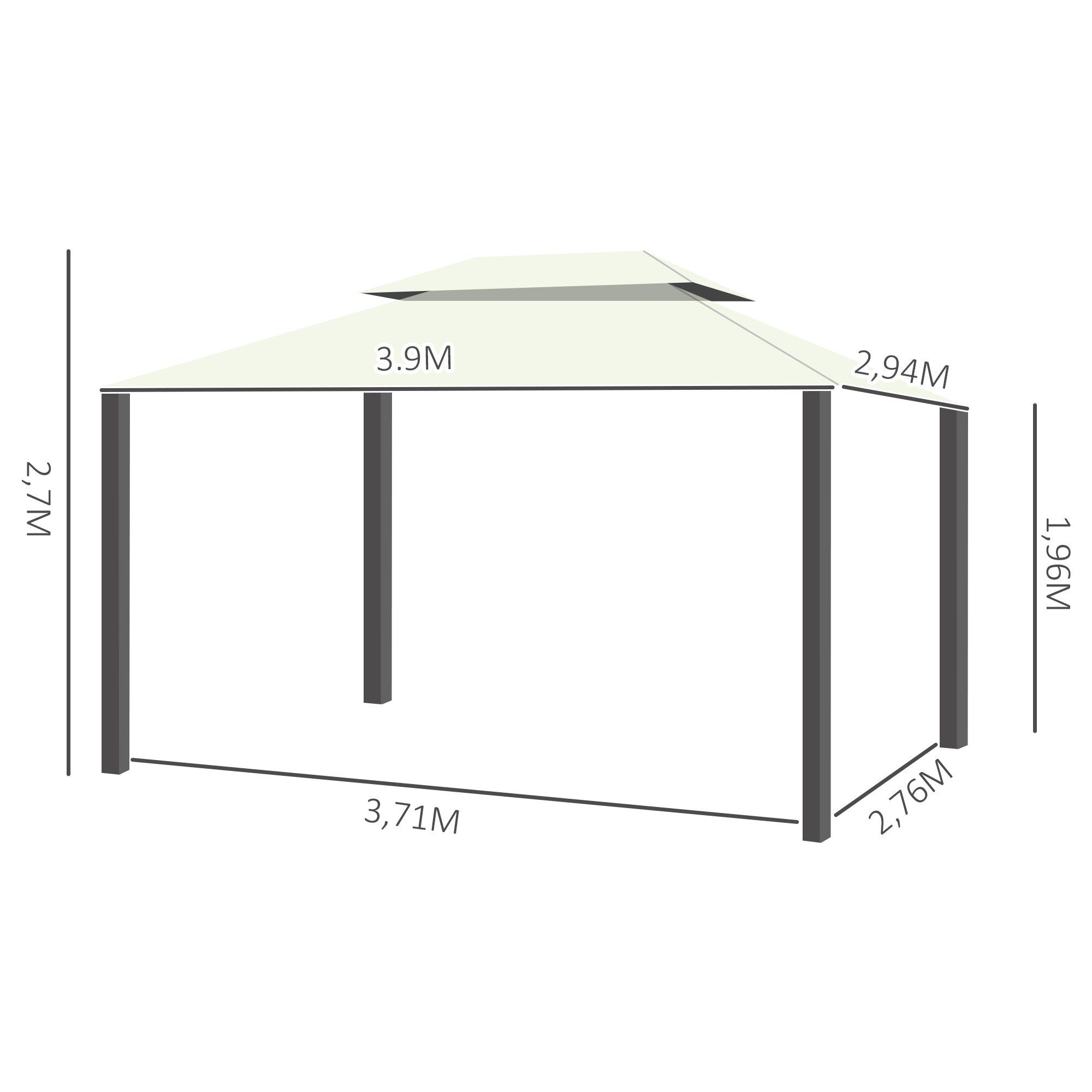Outsunny Grillpavillon Gartenpavillon
