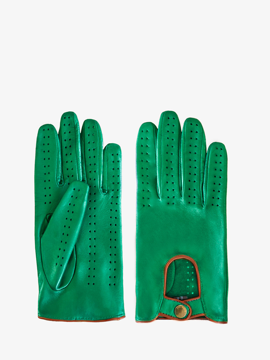 Gants Pilote Femme - Vert / Naturel