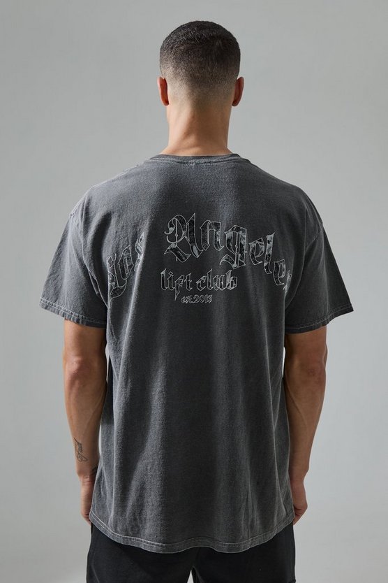 Man Active Oversize T-Shirt mit La Lift Club Print
