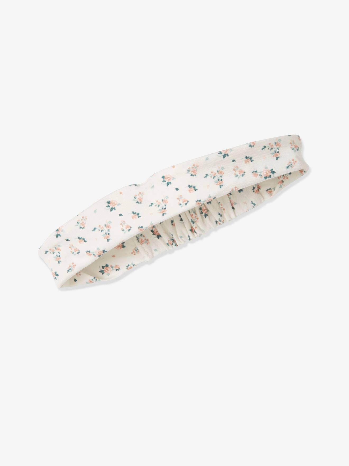Ensemble bébé naissance 3 pièces bandeau, robe à motifs et legging nude imprimé