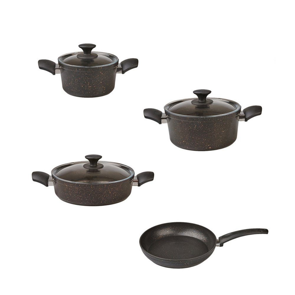 Karaca Topf-Set Biogranit Black Gold 7-teiliges Topfset