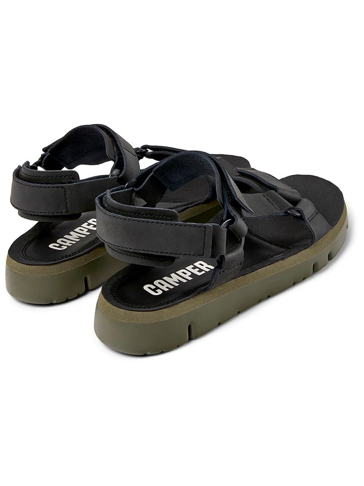 Camper Leder-Sandalen in Schwarz günstig kaufen