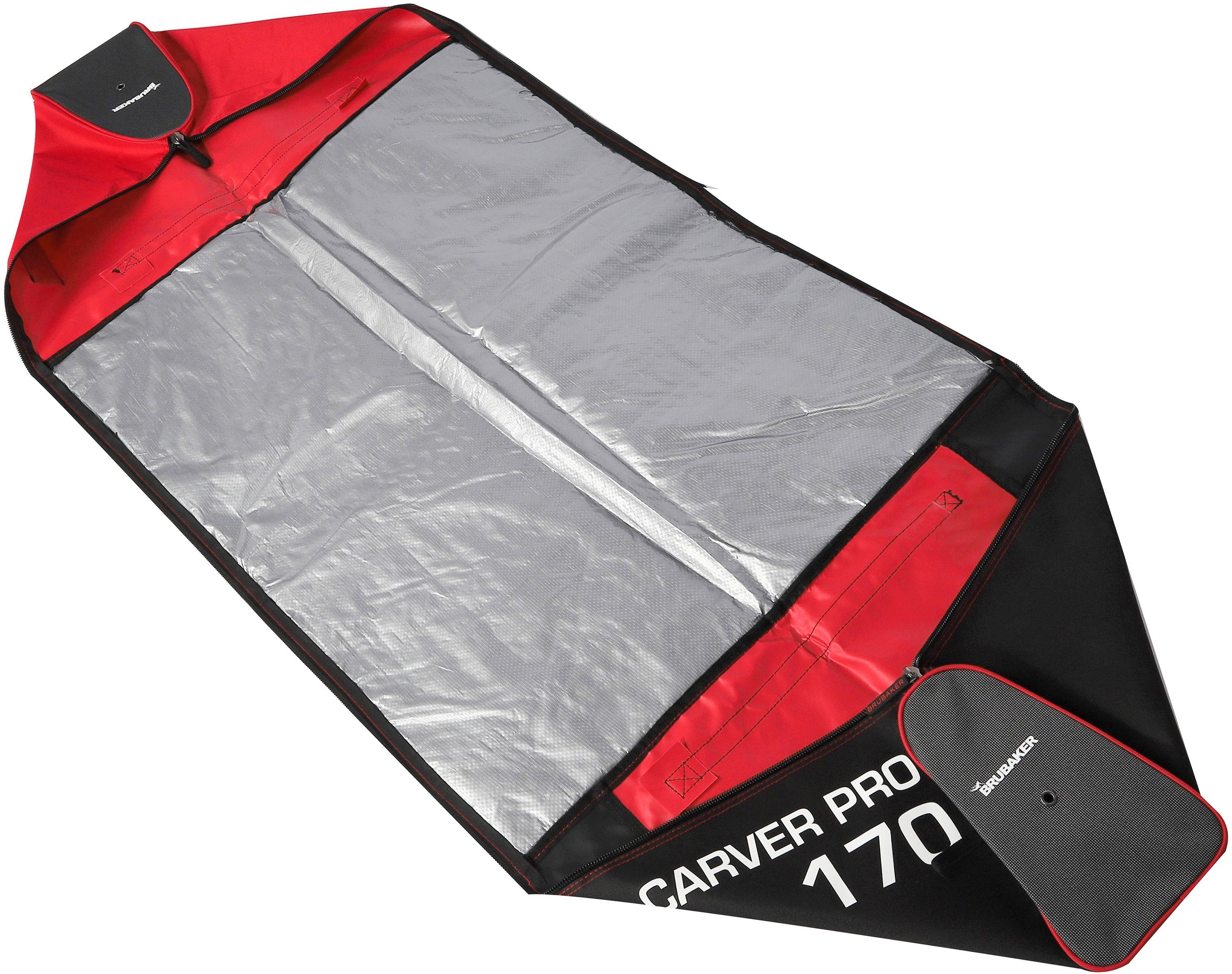 BRUBAKER Sporttasche Carver Pro Skitasche Kombi Set (2-tlg., reißfest und nässeabweisend), Skisack und Skischuhtasche für 1 Paar Ski