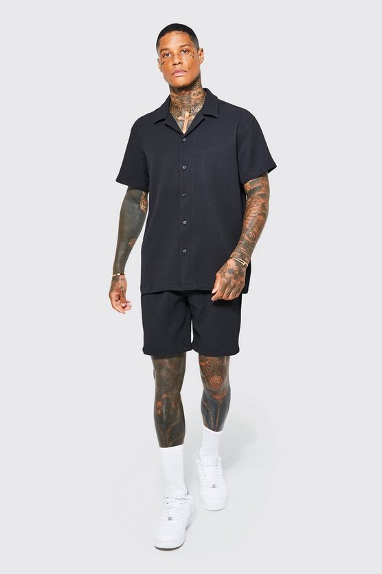 Kurzärmliges Oversize Hemd & Shorts