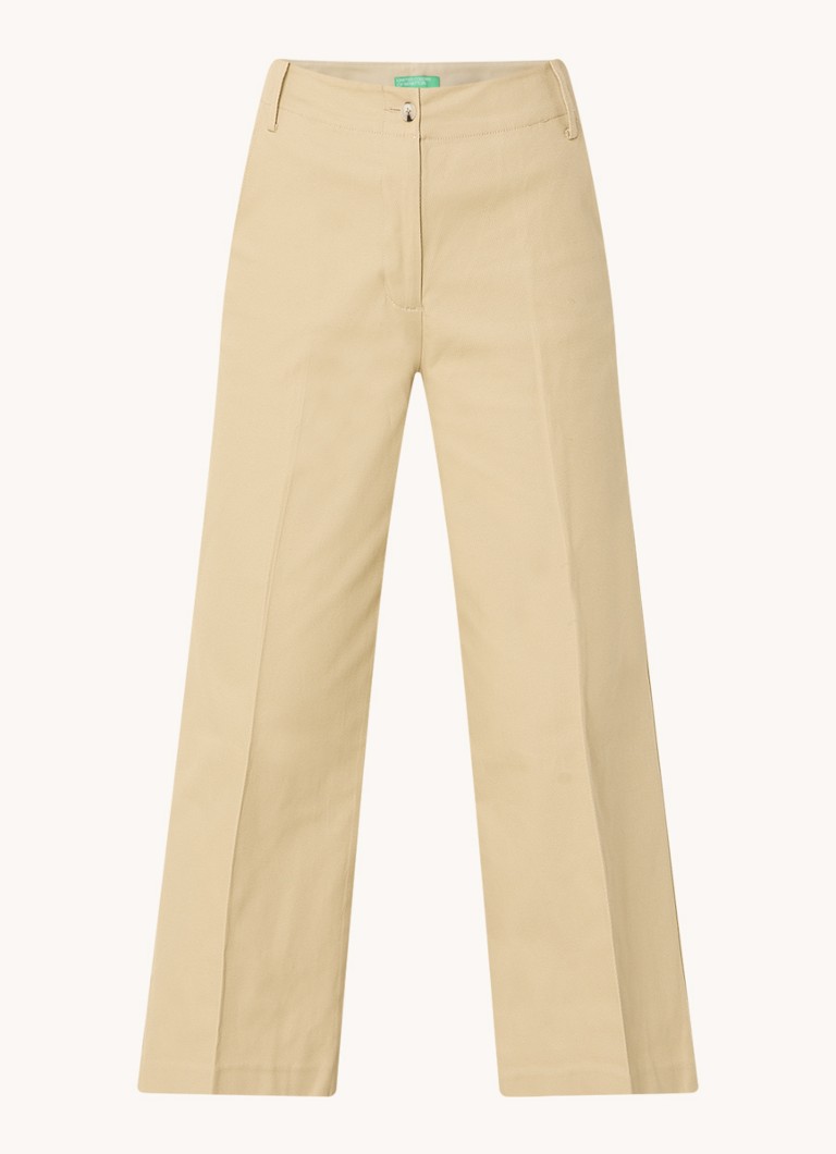Pantaloni chino corti a vita alta e vestibilità ampia di Benetton con tasche laterali.