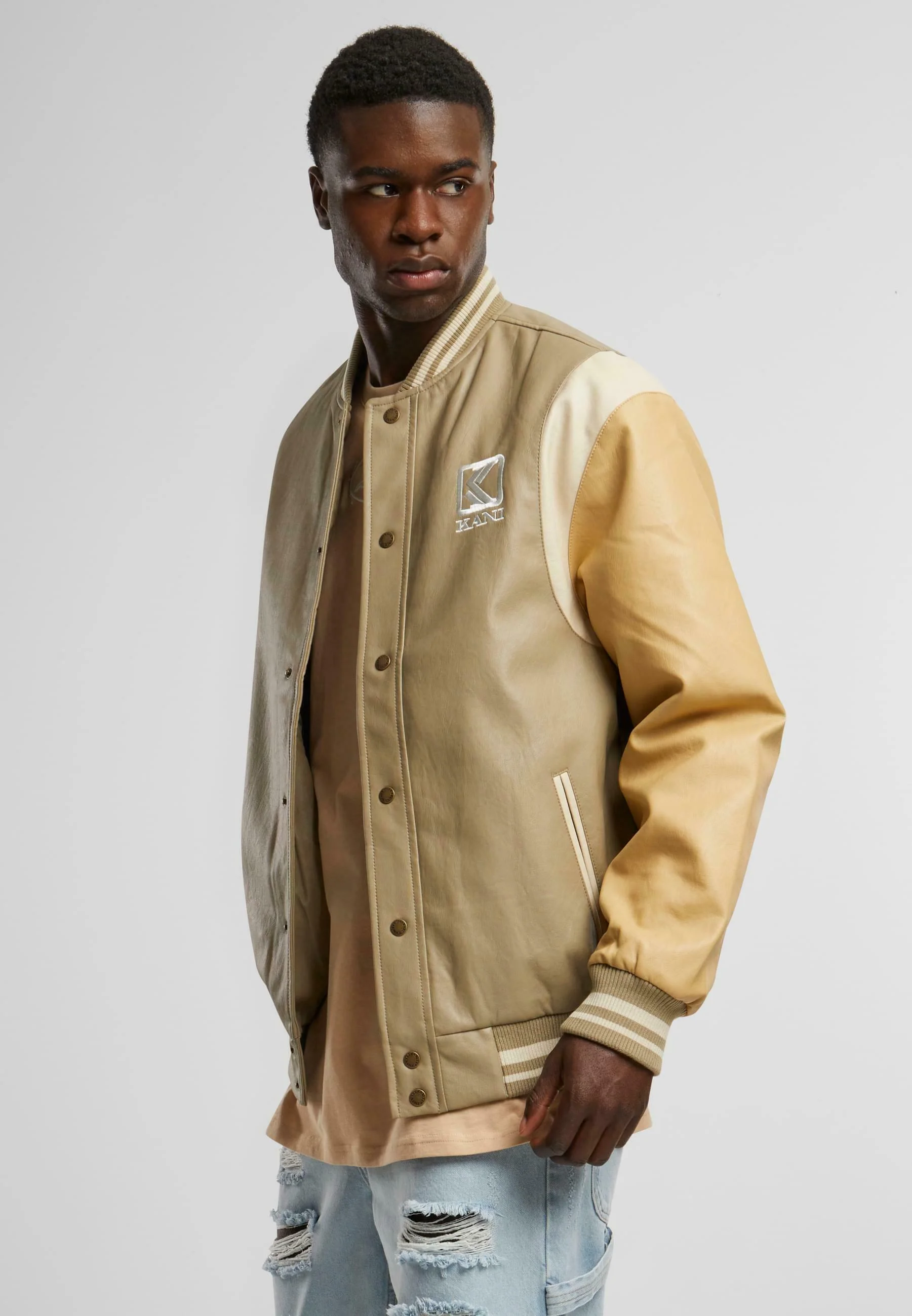 Karl Kani BLOCK FAKECOLLEGE - Chaqueta de piel sintética