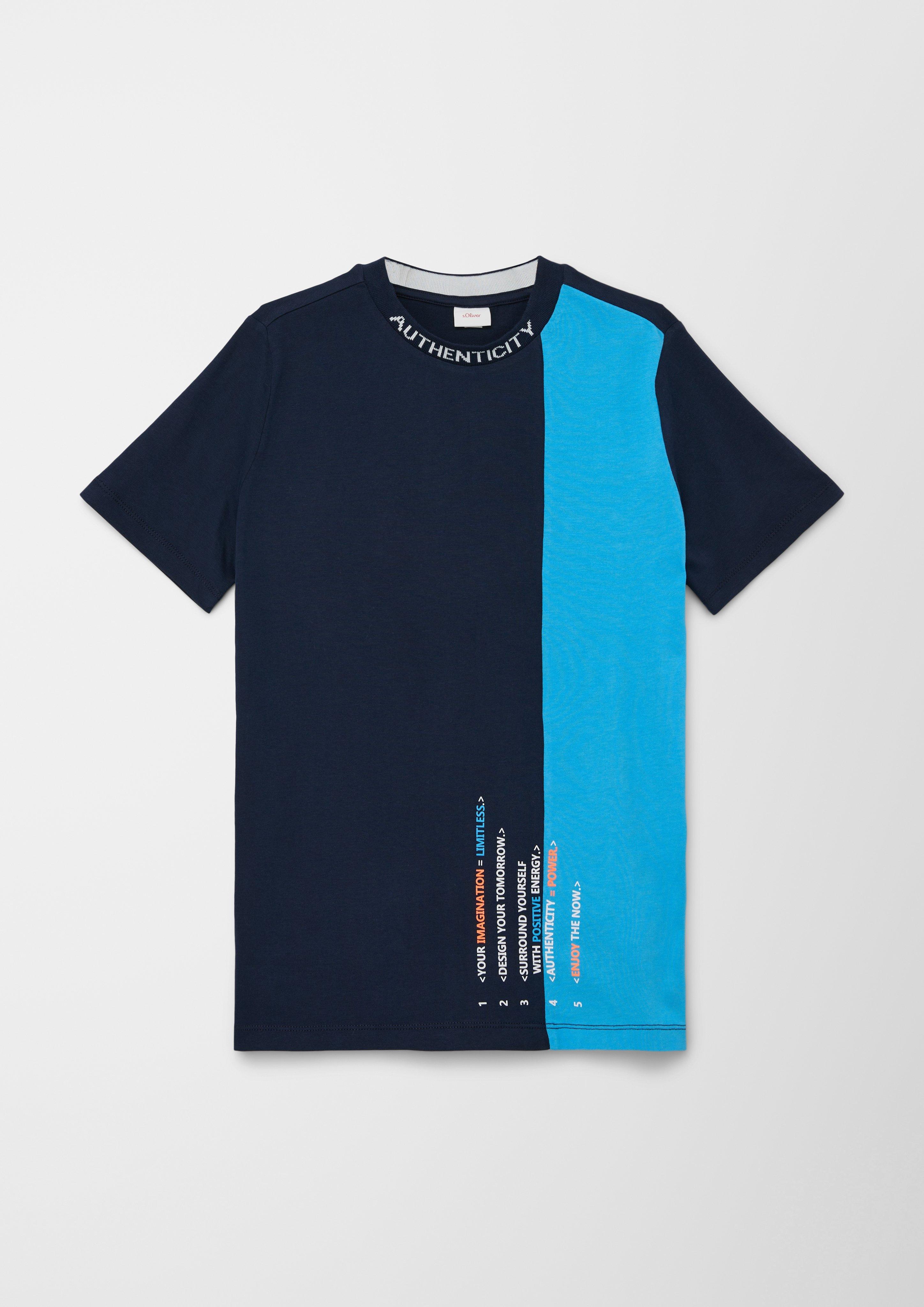 T-Shirt mit Intarsie  2128191-5952
