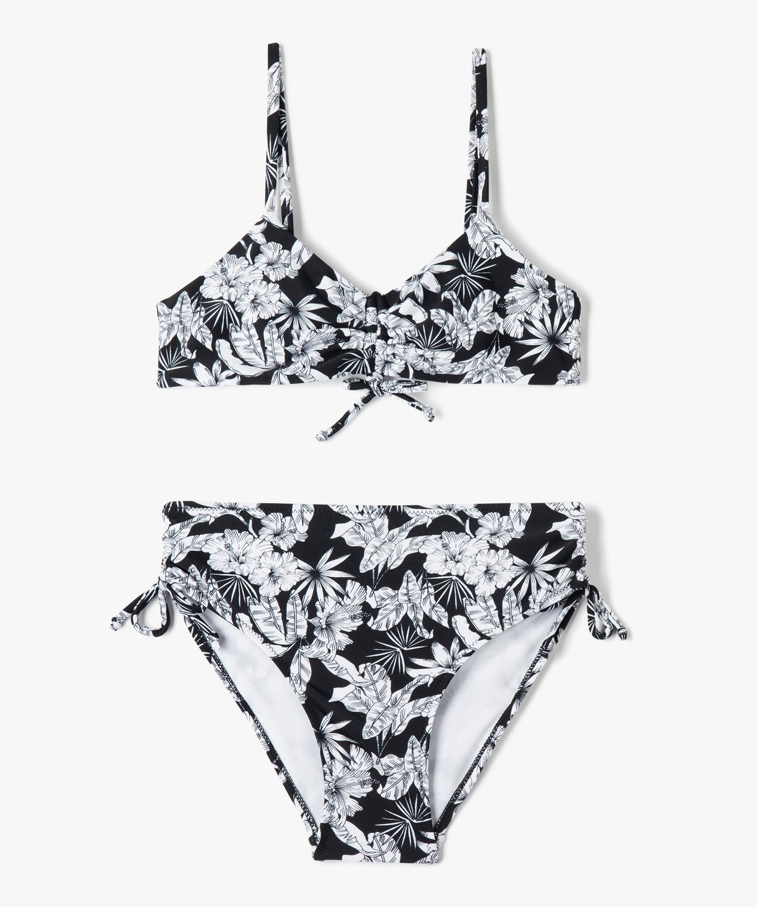Maillot de bain fille 2 pièces à motifs fleuris avec culot... imprime | GEMO