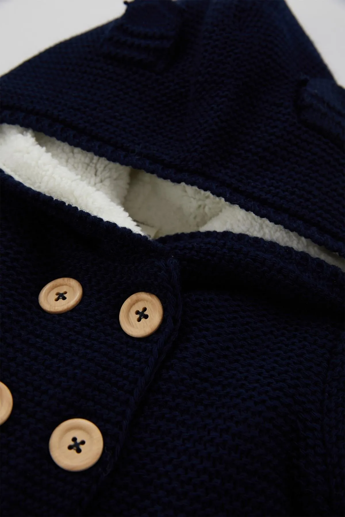 DeFacto  Baby-Strickjacke mit Kapuze und Plüschfutter für Jungen