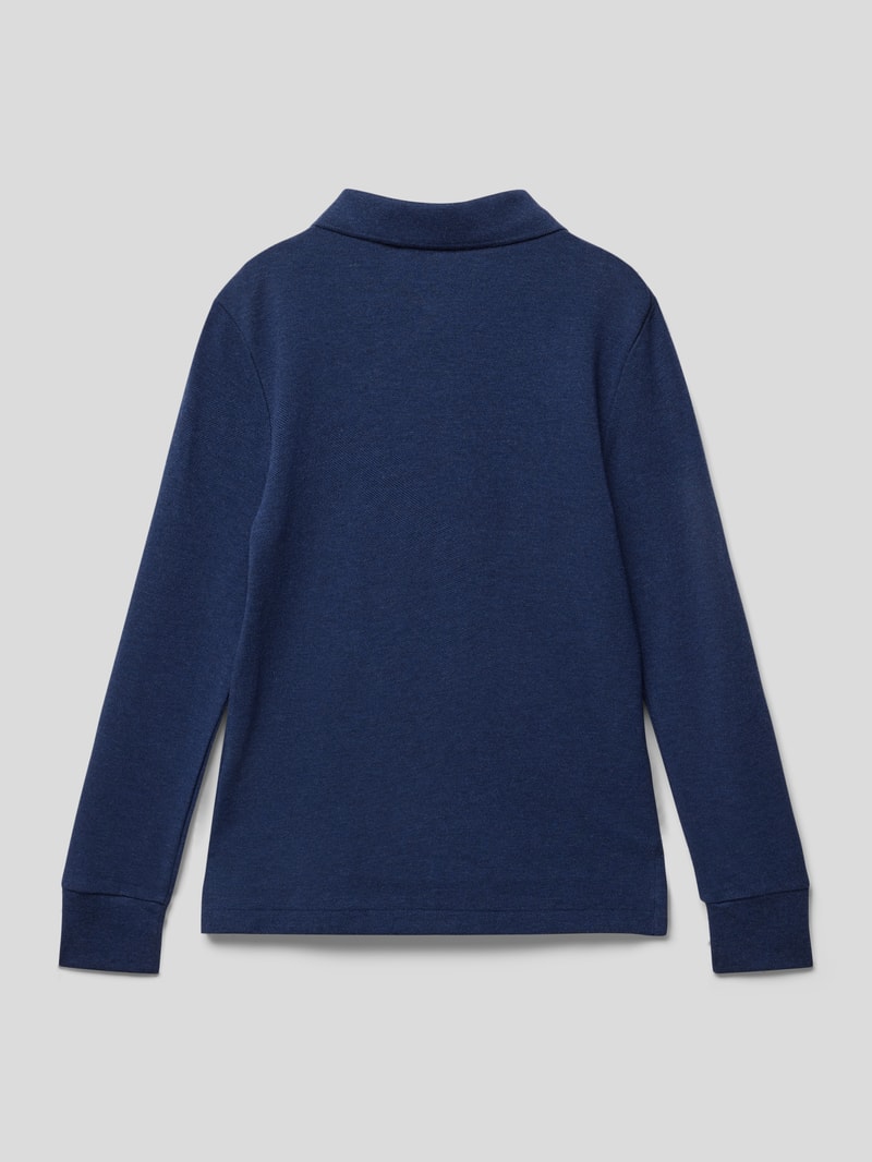 Poloshirt mit langen Armen in marineblau