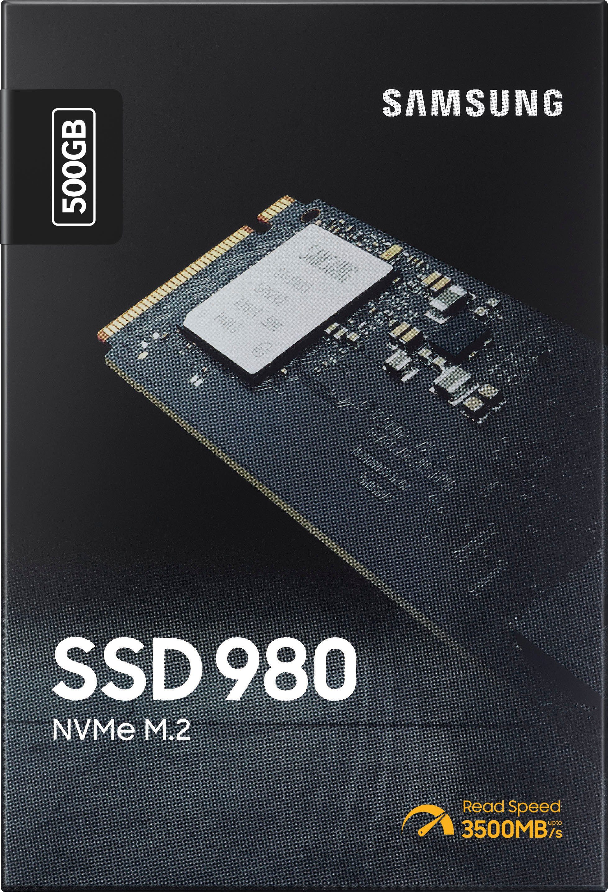 Samsung SSD 980 interne SSD (500 GB) 3100 MB/S Lesegeschwindigkeit, 2600 MB/S Schreibgeschwindigkeit, NVMe
